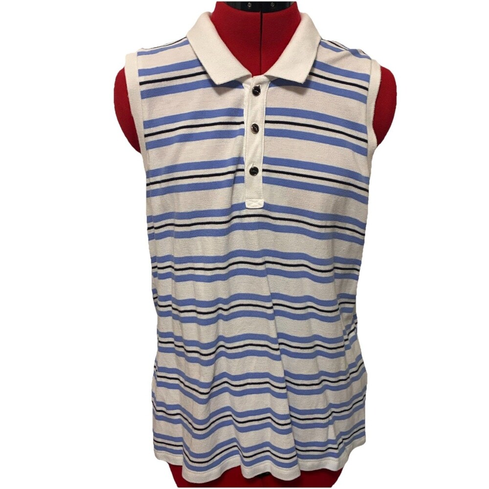 Lauren Ralph Lauren Active Blue And White Tank Top Size XL